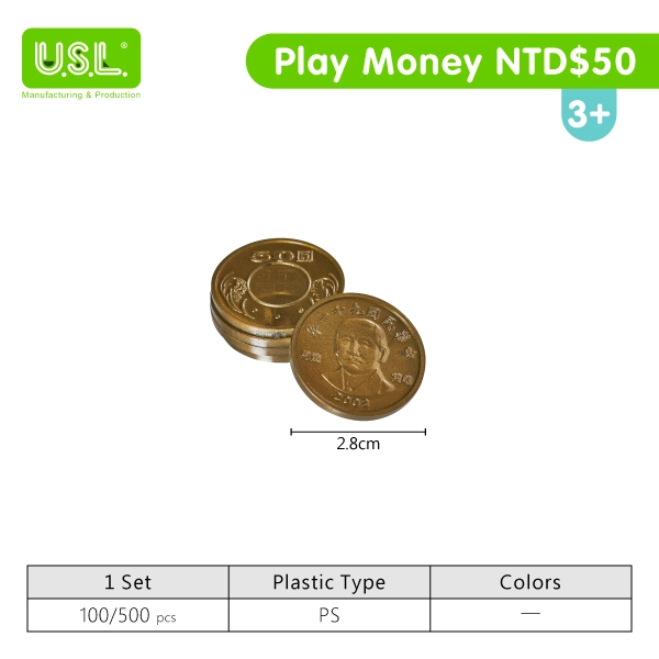 NTD Play Money COIN Set for Board Games and Pretend Play