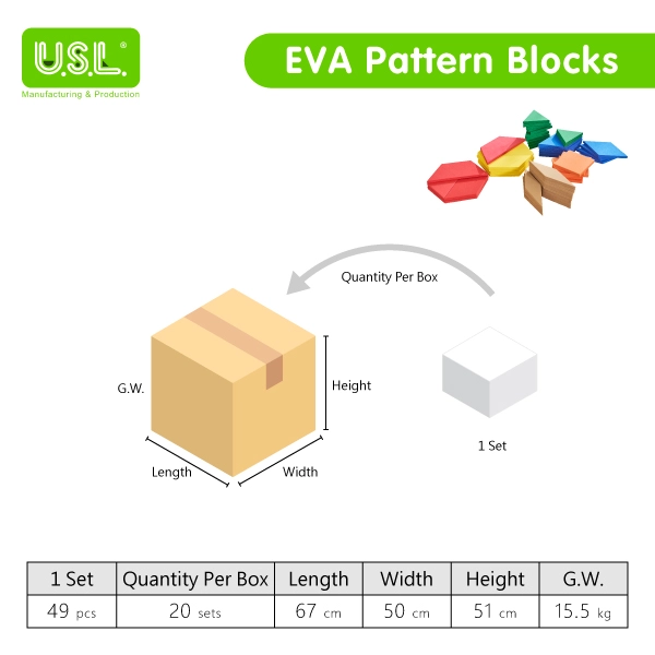 EVA Form Pattern Blocks - Geometric Shapes for Kids