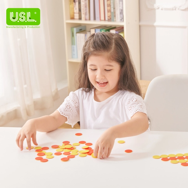 Double Sided 2-Color Counting Sorting Stacking Coins Round Chips Math Toys