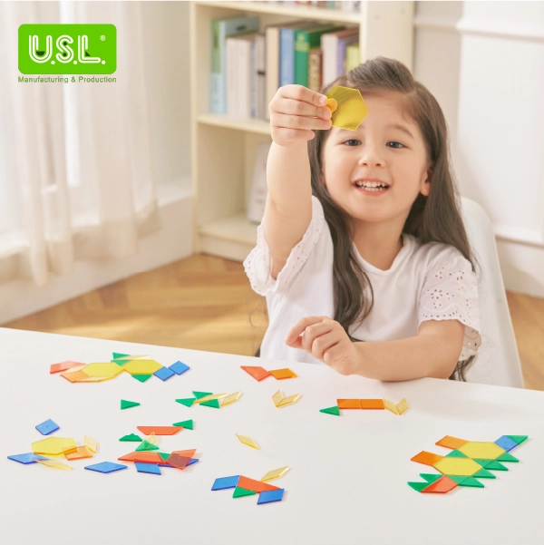 Pattern Blocks Shape Puzzles Math Toys for Creativity Counting and Sorting Skills