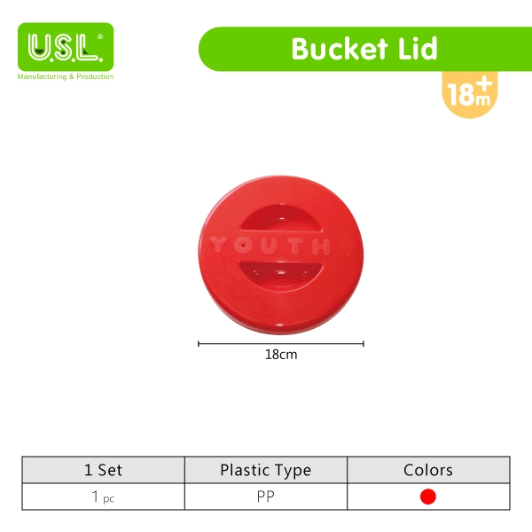 Clear Plastic Home & School Supplies Buckets with Red Lids