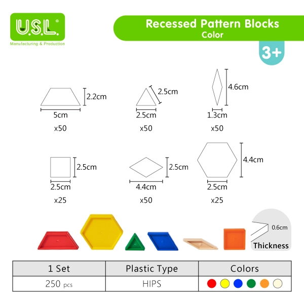 Pattern Blocks Shape Puzzles Math Toys for Creativity Counting and Sorting Skills