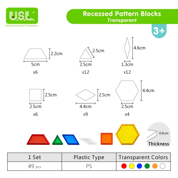 Pattern Blocks Shape Puzzles Math Toys for Creativity Counting and Sorting Skills