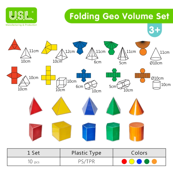 Translucent Colorful Folding Geo Volume Set for light tables_Math Toys