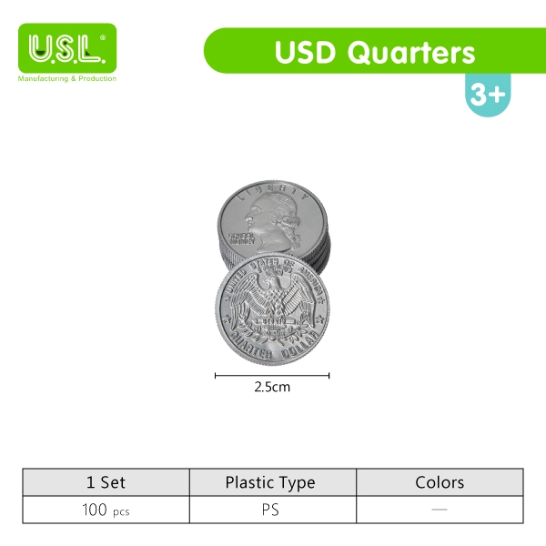 USD Play Money COIN Set for Board Games and Pretend Play