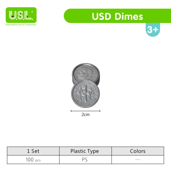 USD Play Money COIN Set for Board Games and Pretend Play