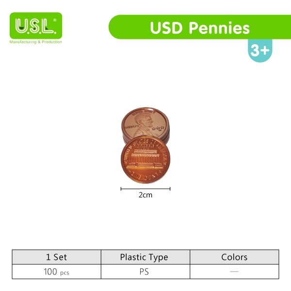 USD Play Money COIN Set for Board Games and Pretend Play