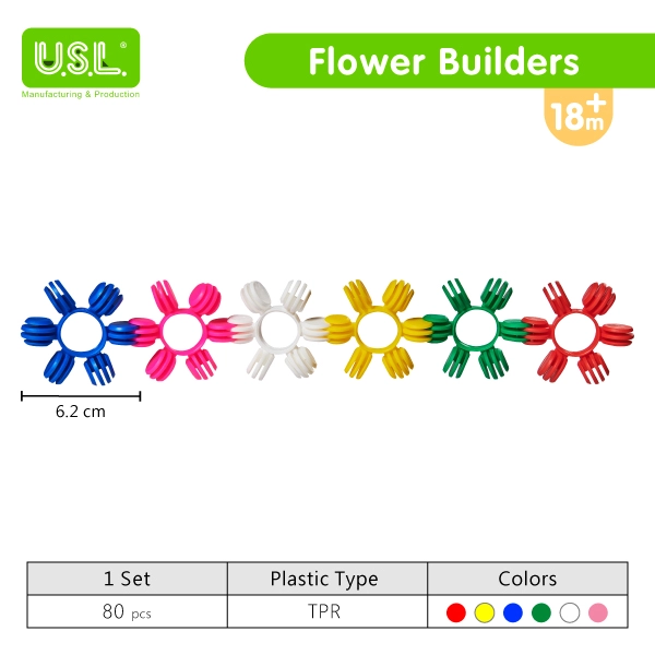 Flower Shaped Interlocking Educational Toy for Cognitive Development and Hand Eye Coordination