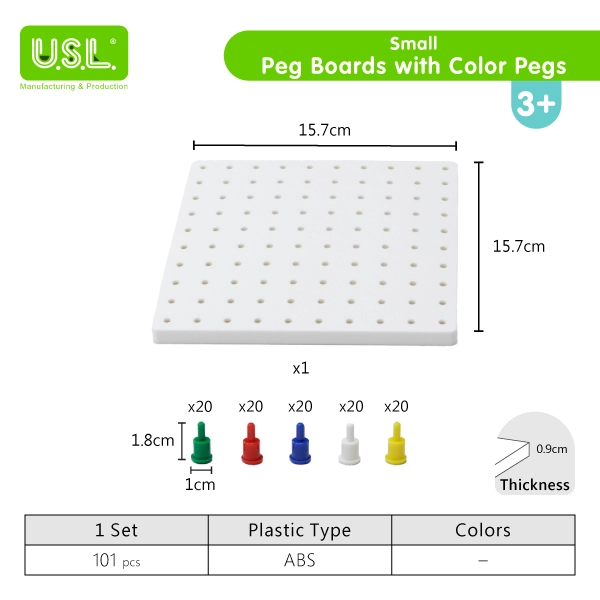 SMALL Colorful Peg Boards for Creative Design Fun Math Toys for Counting Sorting Stacking