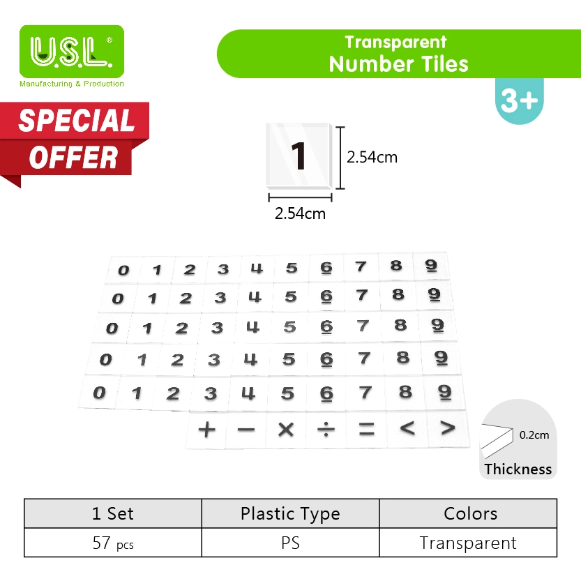 Translucent Number Tiles for light tables_ for Projectors Math Toys for Creative Learning