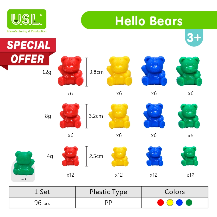 Colorful Bear-Shaped Measuring Weights in Grams Fun Math Toys for Kids