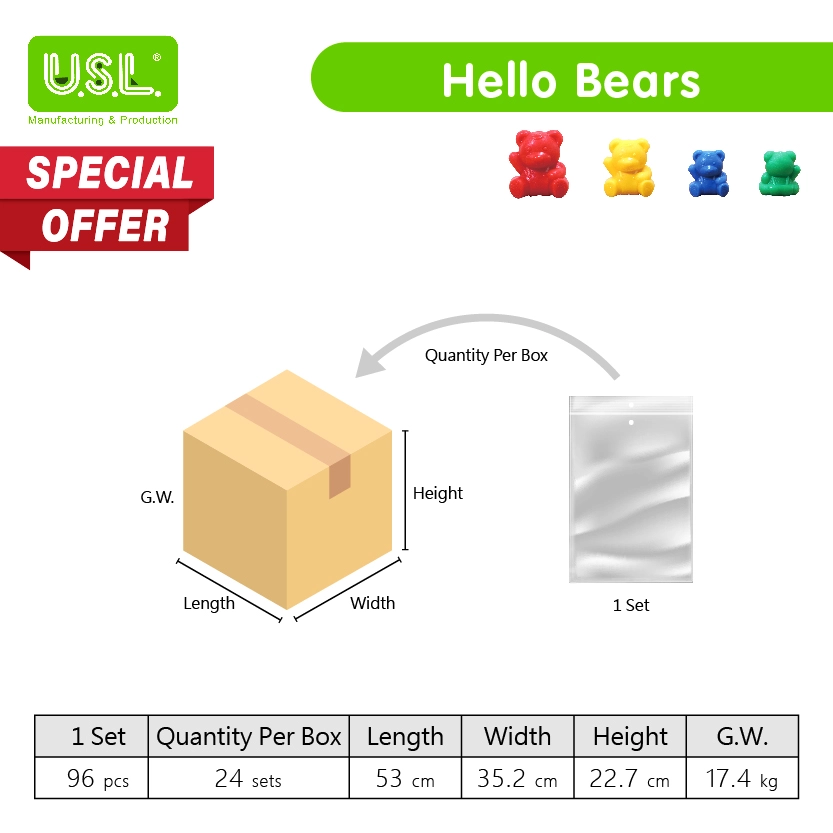 Colorful Bear-Shaped Measuring Weights in Grams Fun Math Toys for Kids