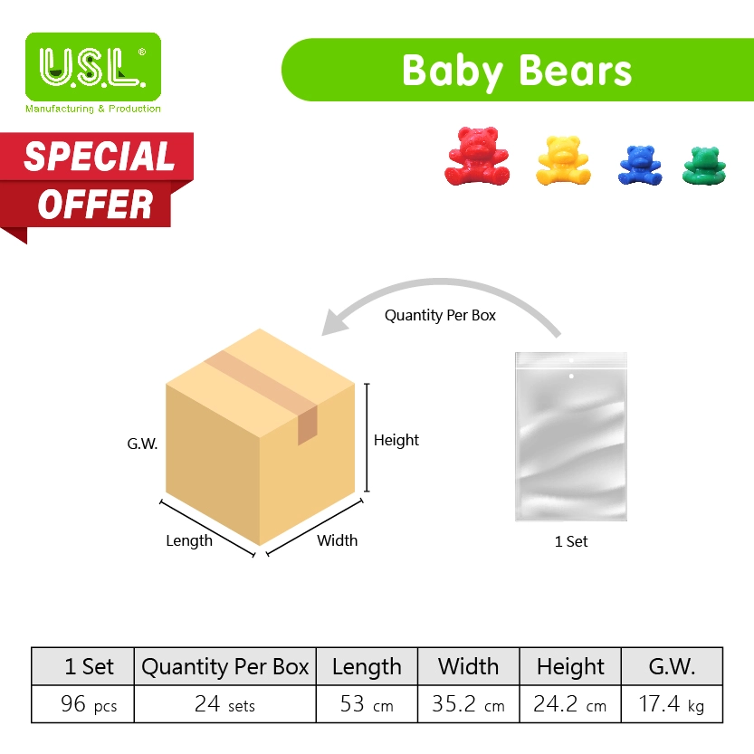Colorful Bear-Shaped Measuring Weights in Grams Fun Math Toys for Kids