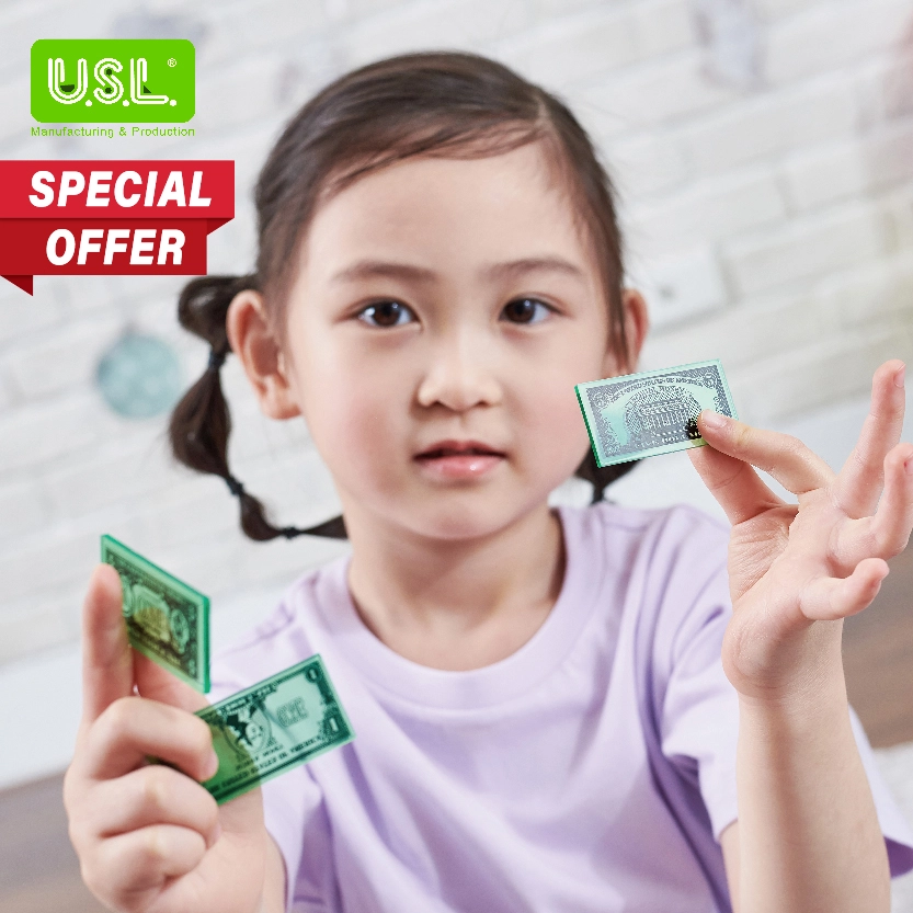 Translucent USD Play Money BILL Set for light tables_ for Board Games and Pretend Play