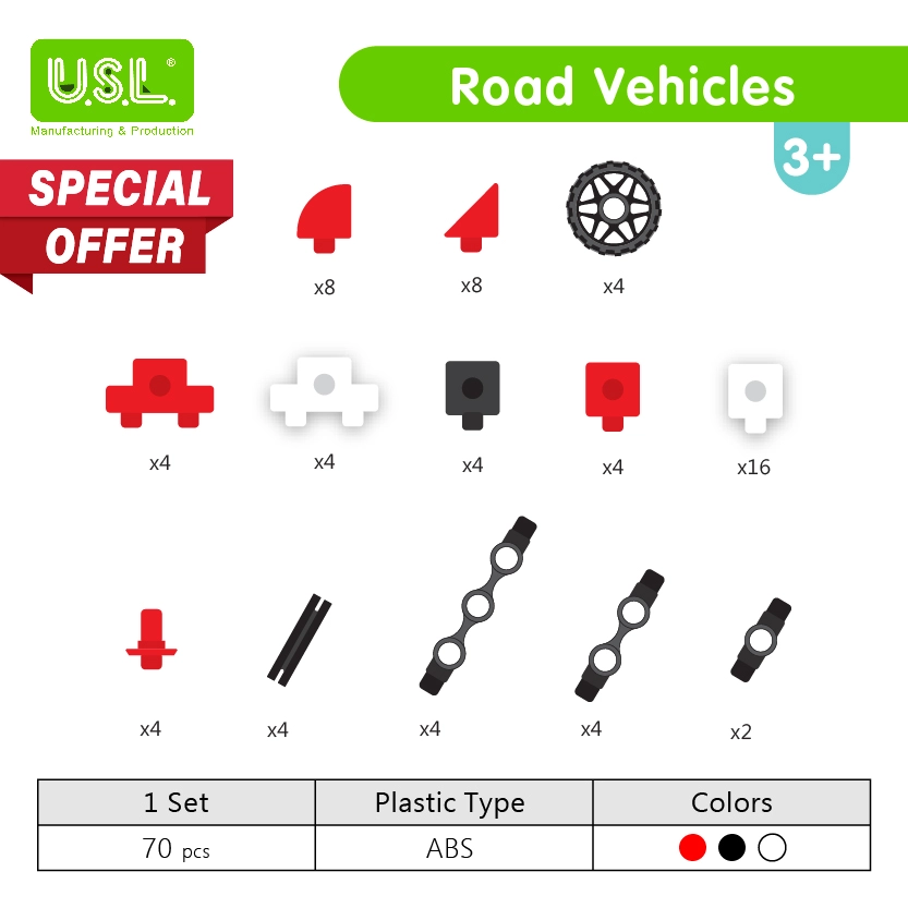 Educational Building Blocks for Road Vehicles Fun and Interactive Toys