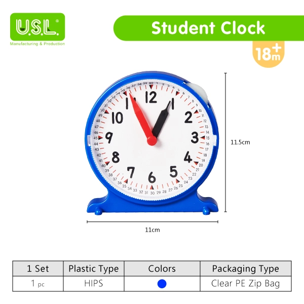 Small Portable Students' Learning Clock Children's Teaching Clocks