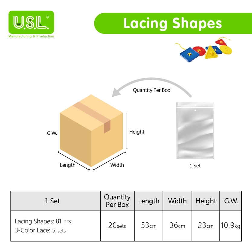 Educational Toys GEOMETRY Craft Buttons for Lacing Activity