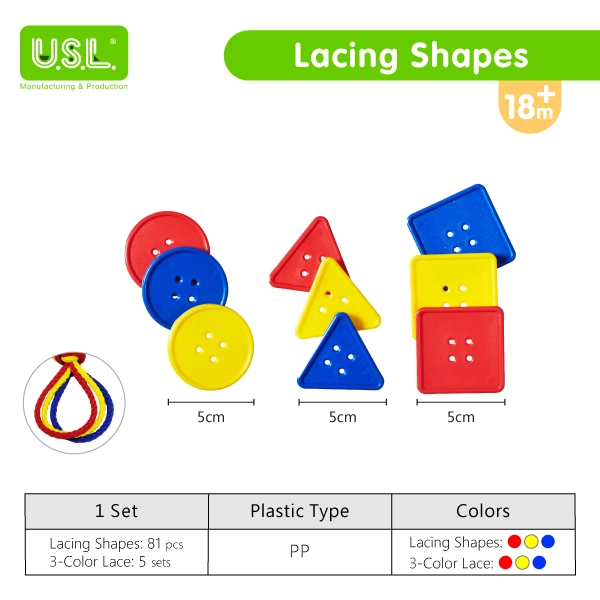 Educational Toys GEOMETRY Craft Buttons for Lacing Activity