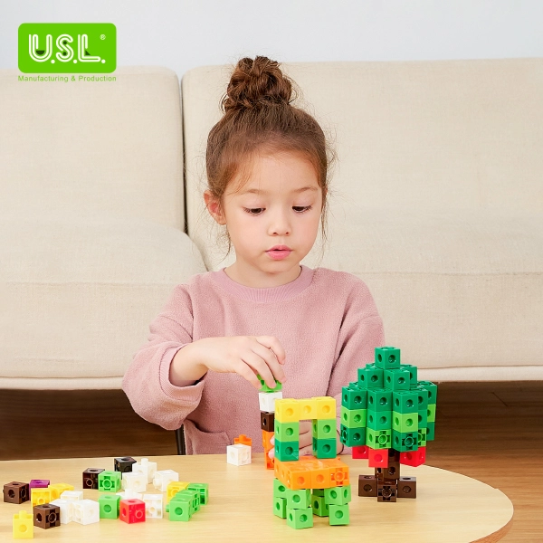 2cm Linking Cubes Educational Toys for Kids for Developing Spatial Awareness and Hand-Eye Coordination