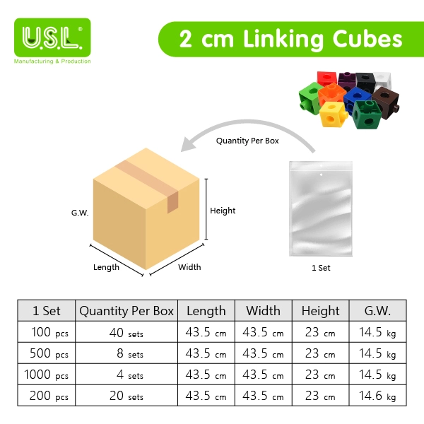 2cm Linking Cubes Educational Toys for Kids for Developing Spatial Awareness and Hand-Eye Coordination
