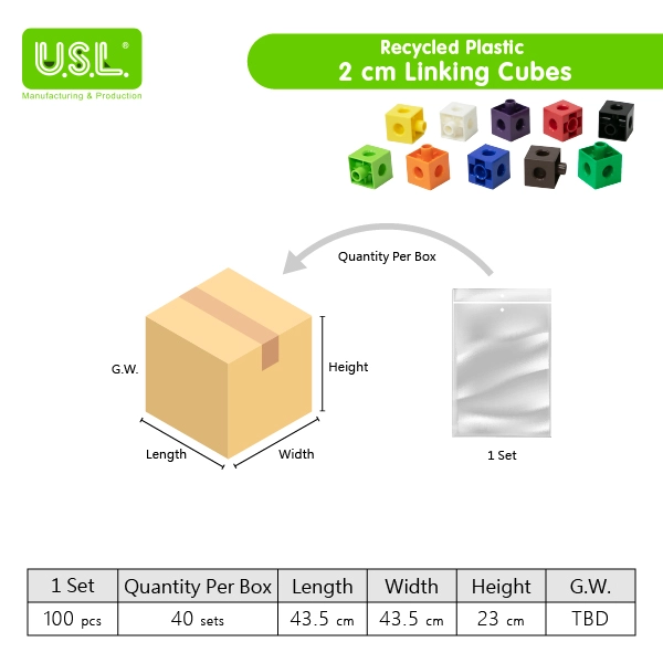 2cm Linking Cubes Educational Toys for Kids for Developing Spatial Awareness and Hand-Eye Coordination