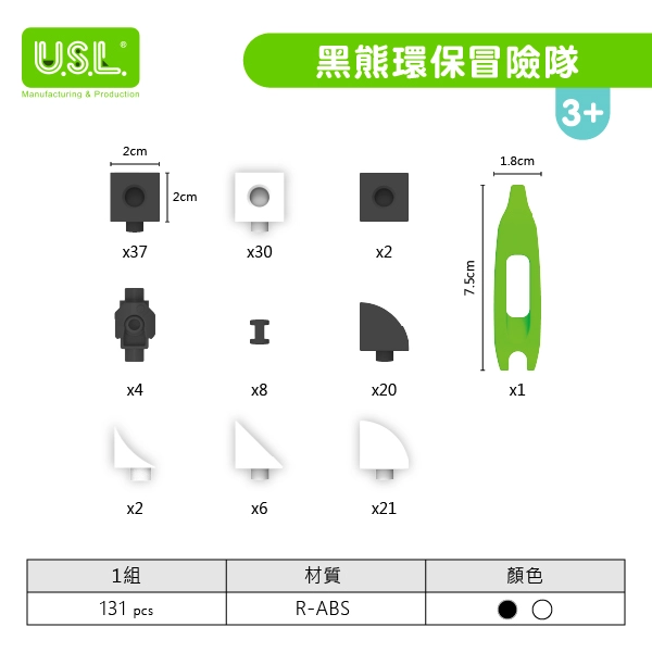 【建構積木】黑熊環保冒險隊方塊綜合組