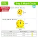 Children's Teaching Clock with Day and Night Display Kids Learning Clock