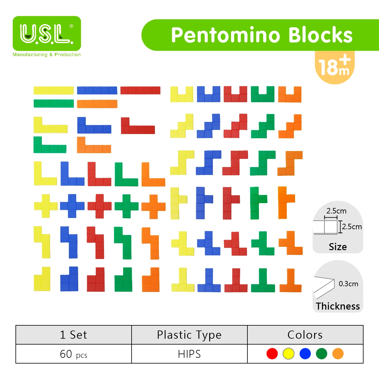 Pentomino Blocks Math Toys Shape Puzzles