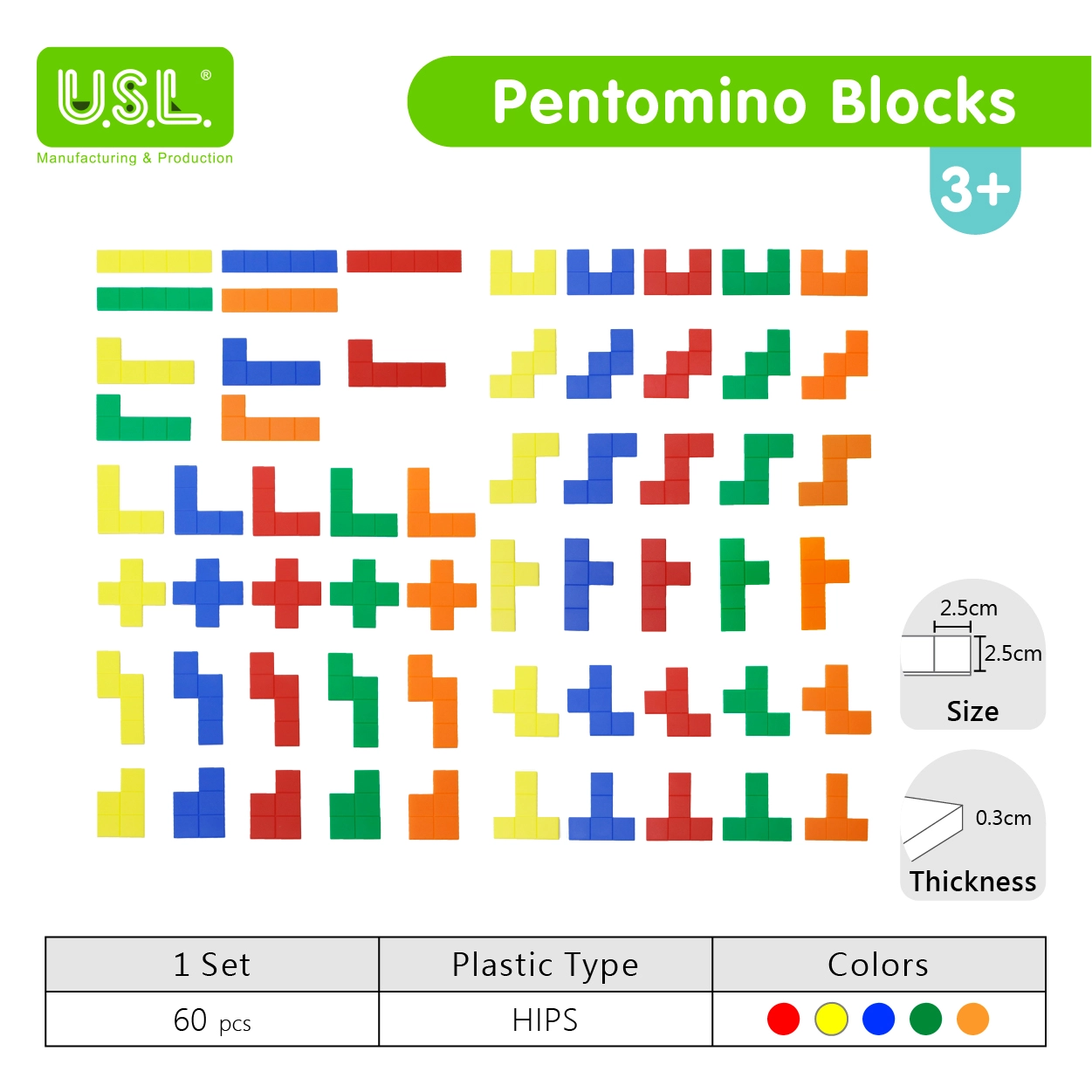 Pentomino Blocks Math Toys Shape Puzzles
