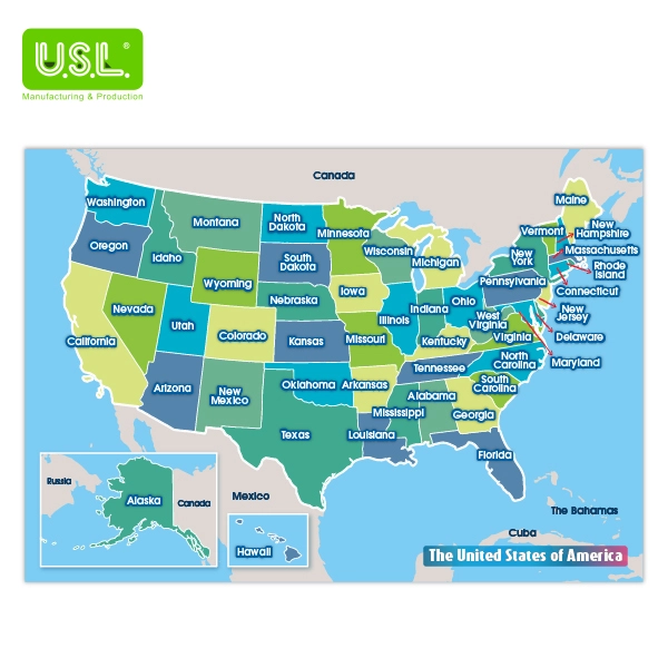 Dry Erase Magnetic Map of the U.S.