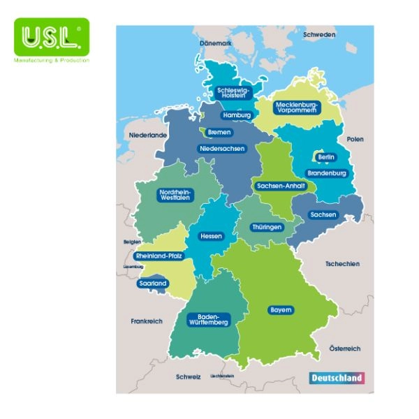 Dry Erase Magnetic Map of Germany-Deutschlandkarte